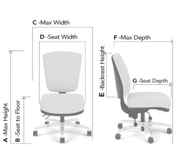 Chair with an active back synchro control mechanism with seat depth adjustment #3C-12SS