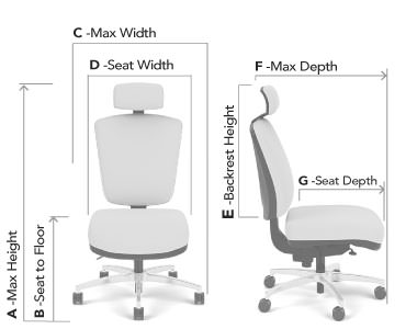 Chair with a bio-sync ergo synchro control mechanism with a seat depth adjustment #6C-12SS