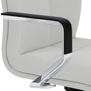 Polished fixed cantilever with black armrest