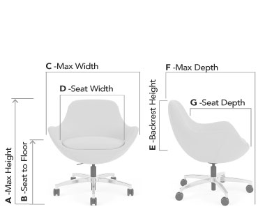 Chair on a 5-star swivel base #925-69C-18BB, #925-69C-18PB, #925-69C-18BA