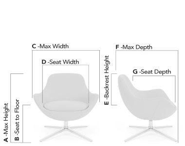 Chair with a rock & swivel control & 4-leg base #925-70C-33POL, #925-70C-33BLK