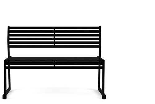 120 cm long armless bench with backrest #D220