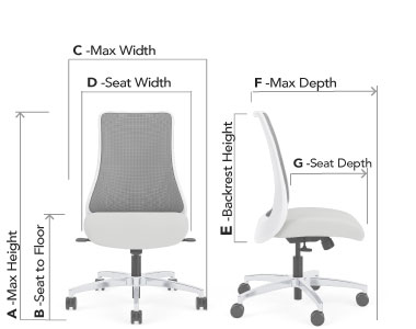 Chair with a basic tilt & seat depth (#26C)