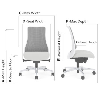 Chair with a quick adjust synchro + seat depth + forward tilt (#67C-SS-FT)