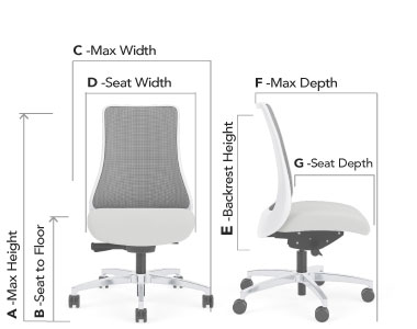Chair with a  body balance + seat depth (#74C-12SS)