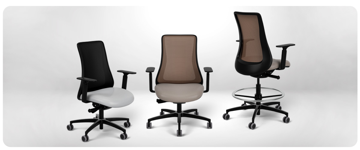 Via Seating Mid Back Mesh Desk Chair with Adjustable Arms