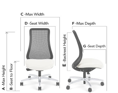 Chair with a body balance + seat depth (#74C-12SS)