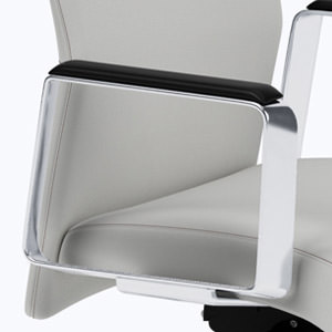 Polished fixed loop arms with black armrests #55A
