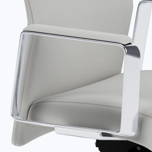 Polished fixed loop with upholstered armrest