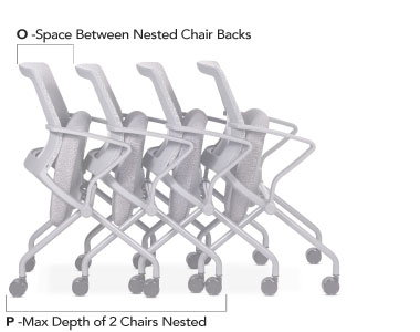Multiple nested chairs