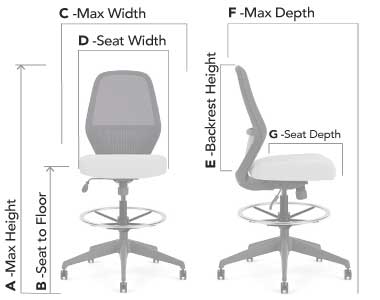 Both seats: tall (#45C-11DR) & extra-tall (#45C-11XDR) stools