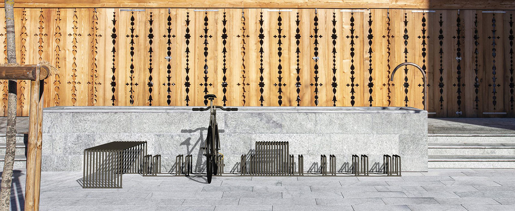 Streetscape bike racks.