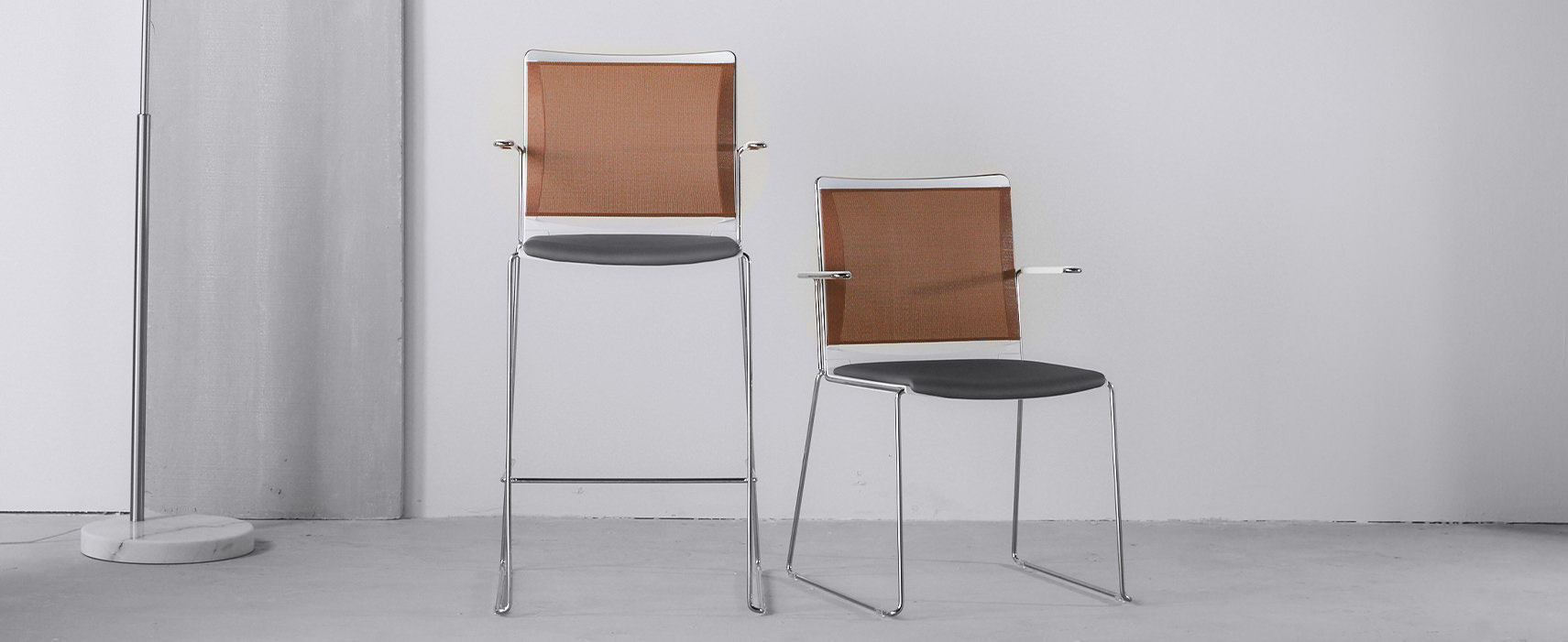 Patented copper-infused mesh back chairs.