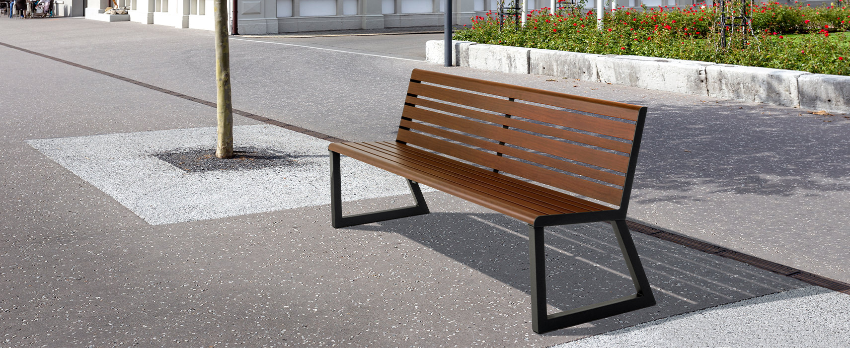 Streetscape bench.