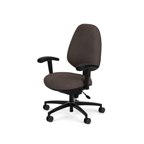 Office Chair with Lumbar Support - Black - Brisbane HD by Via Seating